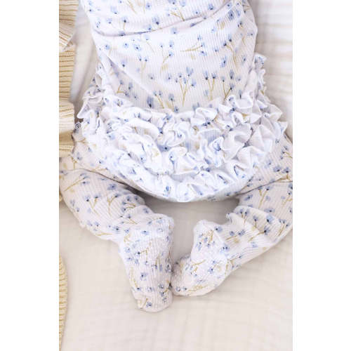 Bamboo Waffle Zipper Footies | Printed