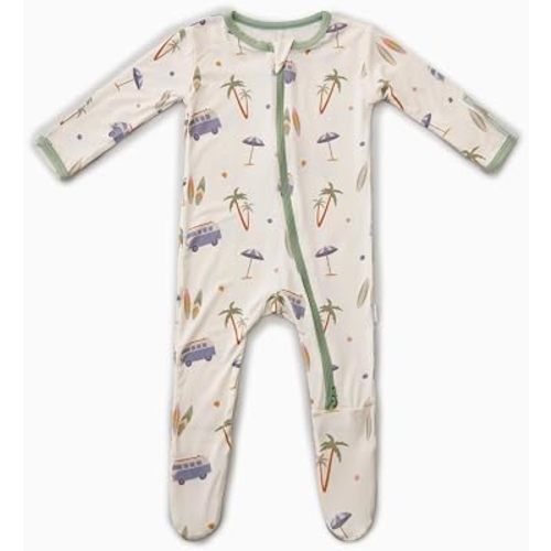 Bamboo Little Soft Baby Footie Pajamas, Baby Clothes, Newborn Sleepers, 95% Viscose and 5% Spandex, 0-24 Months