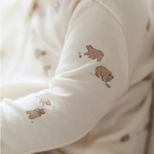 Peyton Zipper Sleeper | Bear / Truffle + Thyme