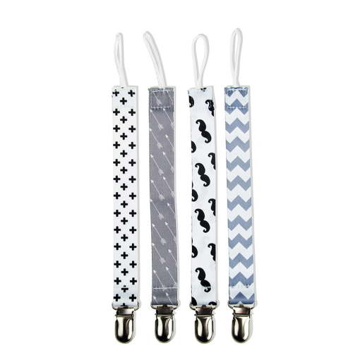 Kiplyki 4Pcs Baby Pacifier Chain Clip Holder Nursing Teether Dummy Soother Nipple Strap