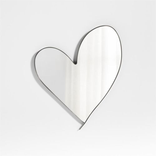 Large Heart Black Metal Wall Mirror by Leanne Ford