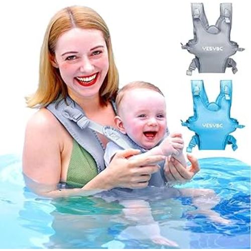 Baby Carrier, Dual-Use Adjustable Baby Sling Support Infant Chest Holder with Drawstring Backpack for Newborn to Toddler 13-33 lbs Swimming Pool Beach Land (Grey)