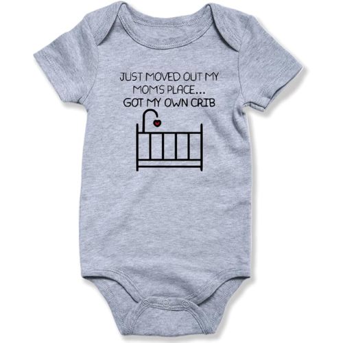 hrcfbk Newborn Infant Baby Boys Girls Bodysuit Short Sleeve Funny Letters Print Romper Reveal Pregnancy Announcement Clothes
