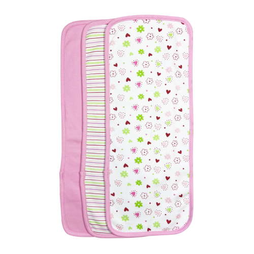 Spasilk 3 Pack Cotton Burp Cloths, Pink Flower, For Newborn Boys & Girls