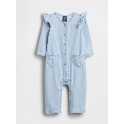 Baby Denim Heart Pocket One-Piece | Gap