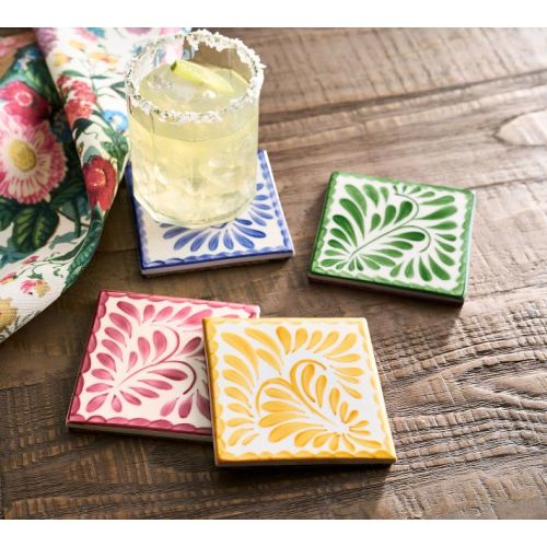 Puebla Porcelain Coasters - Mixed Set of 4