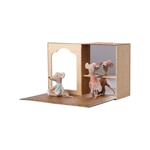 ballet mice in dance studio, little sister and brother