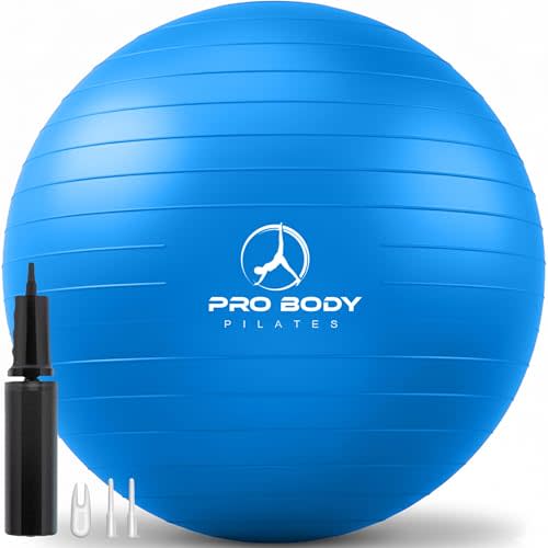 ProBody Pilates Exercise Ball - Multiple Sizes Gym Grade Balance Ball for Fitness, Yoga, Workout, Pregnancy & Physical Therapy