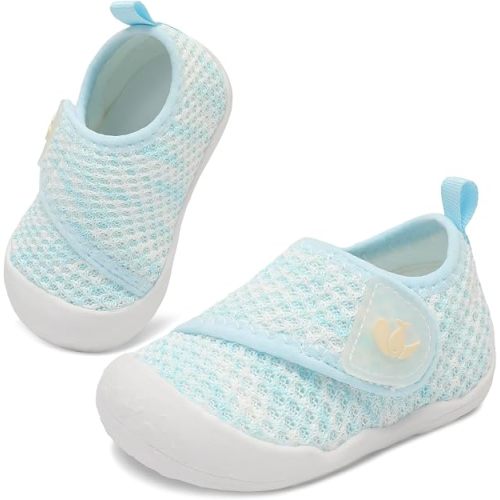 FEETCITY Baby First Walking Shoes Wide Baby Shoes Infant Sneakers Newborn Crib Shoe Barefoot Lightweight Slip On Shoe