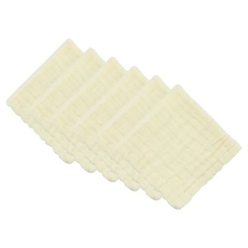 REGALWOVEN 12" x 12" Cotton Muslin Washcloths, Soft & Absorbent Reusable Face Cloths for Bathroom, Kitchen, Gym, Spa, Office 6 Pack Yellow