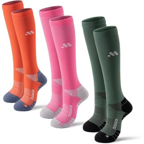 Compression Socks for Women and Men,Knee High 15-20mmHg Graduated Support(3 Pairs) Best for Nurses,Pregnant,Travel