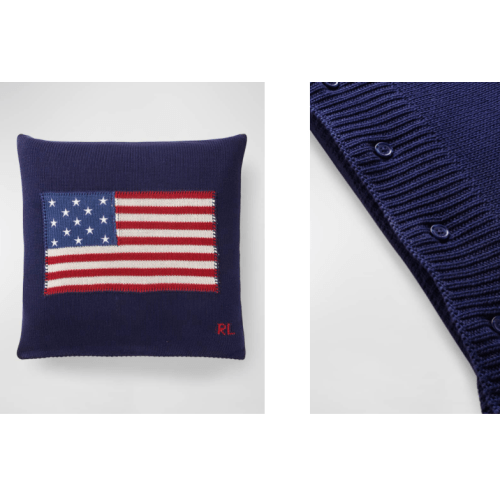 RL Flag Cotton Throw Pillow