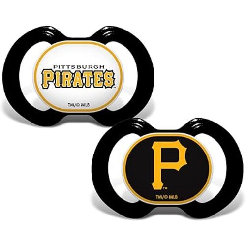 BabyFanatic Pacifier 2-Pack - MLB Pittsburgh Pirates - Officially Licensed League Gear