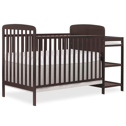 Dream On Me Anna 4 in 1 Full Size Crib and Changing Table Combo in Chocolate Chip, Greenguard & JPMA Certified, Converts from Baby Crib to Toddler Bed and Day Bed