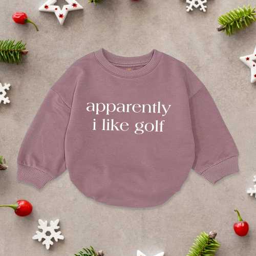 Apparently I Like Golf Embroidered Baby Bodysuit, Funny Romper
