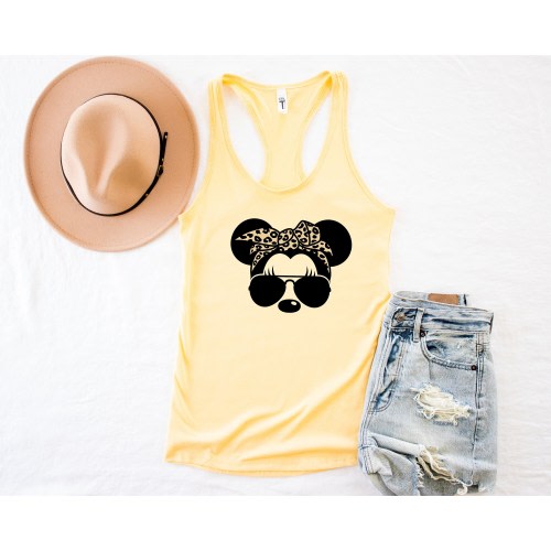 Disney Leopard Bandana Tank, Minnie Glasses Tank Top, Disney Leopard Minnie Tank, Disney Trip Tank, Disney Vacation Tank, Vacay Mode Tank