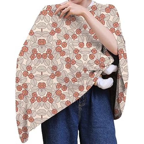 Multi-use Nursing Cover for Breastfeeding, 360°Full Coverage Nursing Poncho, Rayon Soft & Breathable Breastfeeding Cover up (Smooth Rayon, Floral Leaf)