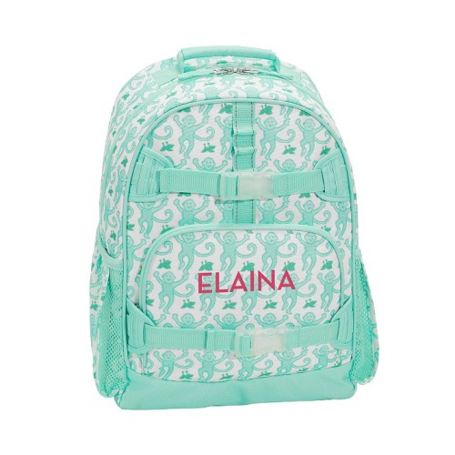 Mackenzie Roller Rabbit Aqua Monkey Backpacks | Pottery Barn Kids