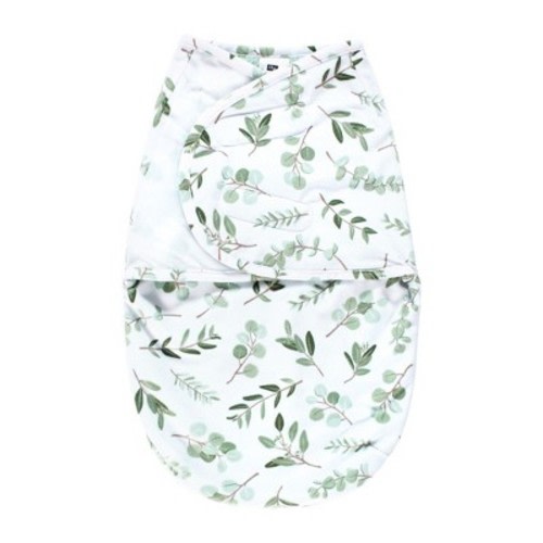 Hudson Baby Plush Faux Fur Swaddle Wrap, Eucalyptus, 0-3 Months