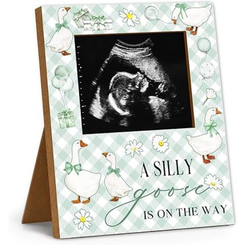 Silly Goose Ultrasound Pregnancy Milestone Keepsake, Silly Goose Themed Baby Shower Decorations for Baby Shower Gender Reveal Birthday Photo Props Party Favor Supplies