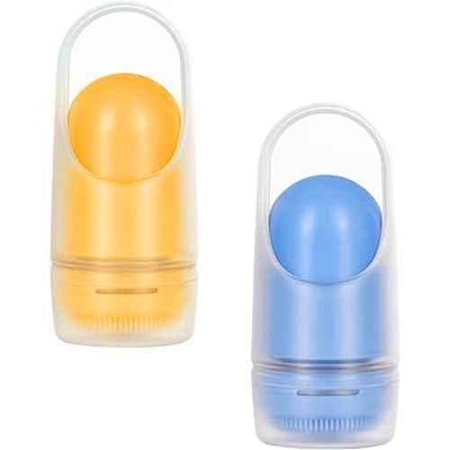 Ubbi Sunsqueeze Sunscreen Applicator, Refillable Roll On, Soft Silicone Bristles for Babies and Toddlers, Easy to Clean, Dishwasher Safe, Holds 3.38 Fluid Oz, Kids Summer Camp, Blue & Yellow