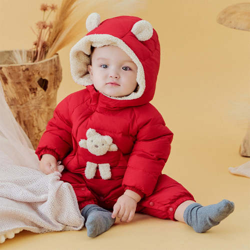 Dave&Bella Baby Girls/Boys Winter Festival Red/Pink Outwear Hooded Dow – Dave & Bella