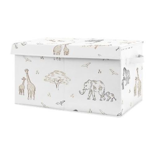Sweet Jojo Designs Boy or Girl Gender Neutral Unisex Fabric Storage Toy Bin Serengeti Animals Multicolor