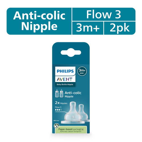 Philips Avent Anti-colic Nipples - Flow 3, 2-Pack, SCY763/02