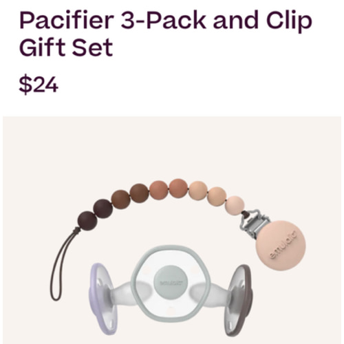 Pacifier 3-Pack and Clip Gift Set – Emulait