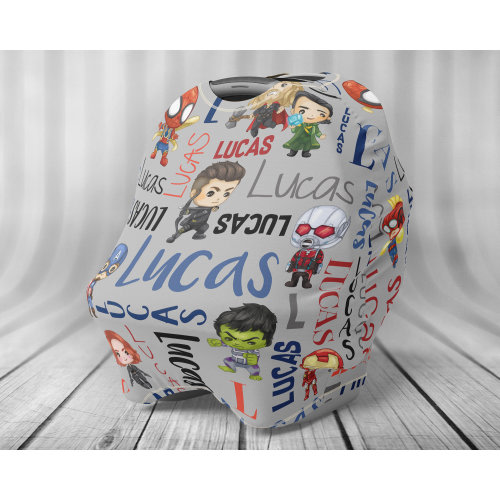 Personalized Superhero Car Seat Cover - Baby Car Seat Cover - Personalized Nursing Cover - Car Seat Cover - Nursing Cover - Canopy Cover