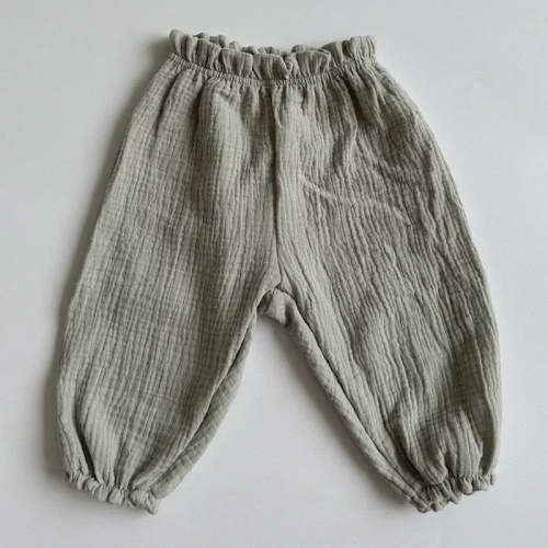 MamaToddler Organic Cotton Muslin Baby Pants - Green / 12-18 Months