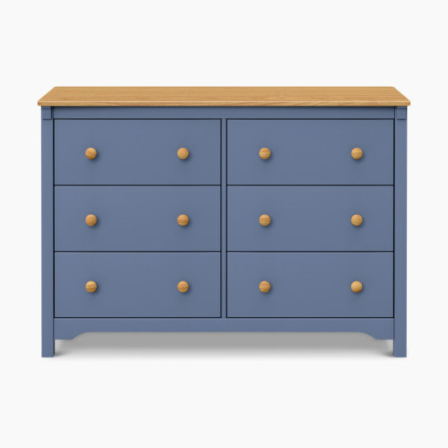 daVinci Shea 6-Drawer Dresser - Cove Blue/Honey