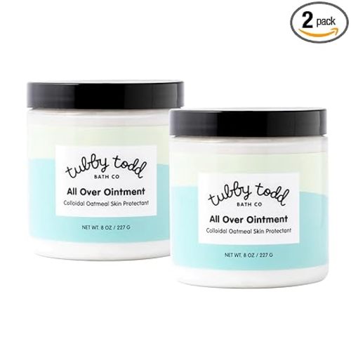 TUBBY TODD All Over Ointment Baby Eczema Cream, Everyday Multi-Purpose Baby Skin Relief Cream, Sensitive and Dry Skin, Rash & Irritation - Steroid & Gluten Free, Fragrance-Free, 8 oz, 2 Pack