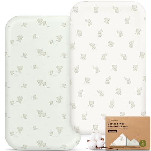 2pk Organic Bassinet Sheets, Compatible with Baby Delight (Elly) | 100% Cotton Bassinet Sheets for Boys, Girls, 32 x 21 Rectangle Baby Bassinet Mattress Sheets, Soft Breathable Bedside Cover
