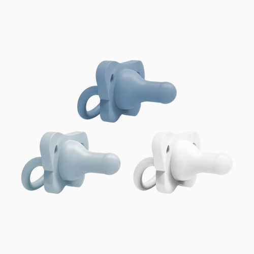 Dr. Brown's HappyPaci One-Piece Silicone Pacifier (3 Pack) - Blue, Light Blue