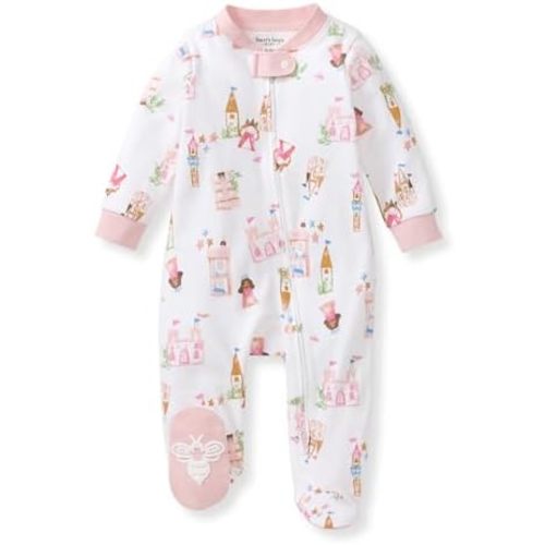 Burt's Bees Baby Girls' Organic Cotton Sleep and Play Footed Pajamas