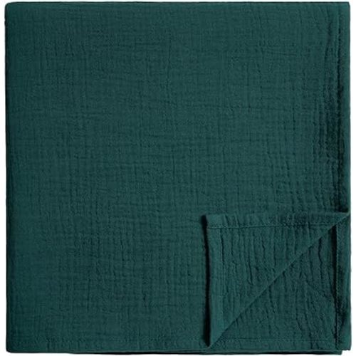 Meracorallo Muslin Swaddle Blanket, 100% Cotton Receiving Blanket Soft and Breathable Swaddle Wrap for Baby Boys and Girls, Dark Green