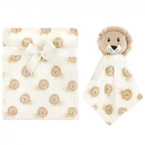 Hudson Baby Infant Boy Plush Blanket with Security Blanket, Lion, One Size