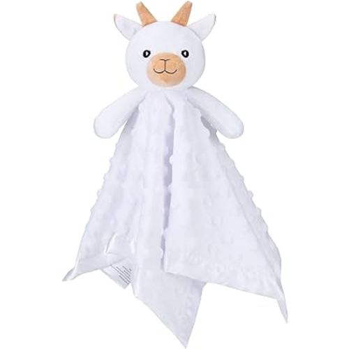 Pro Goleem Goat Loveys for Babies, Soft Security Blanket Baby Snuggle Toy Newborn Stuffed Animals Baby Gifts for Boys and Girls, 16 Inch