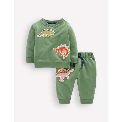 Sweatshirt Play Set-Sage Green Dinos | Boden USA