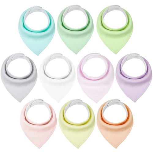 Yoofoss Baby Bibs 10 Pack Soft and Absorbent Baby Bandana Drool Bibs for Boys Girls - Pink&green - 0-36 Months