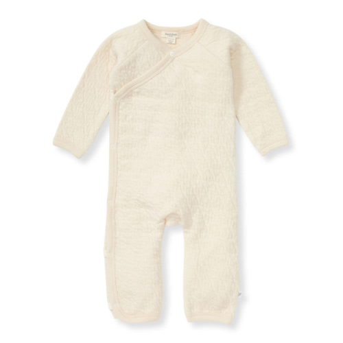 Organic Cotton Quilted Bee Wrap-Front Baby Jumpsuit - Oat – Burt's Bees Baby