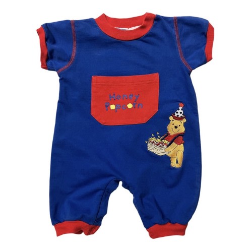Vtg Disney Winnie The Pooh Romper Baby Size 3 M Months Embroidered Honey Popcorn