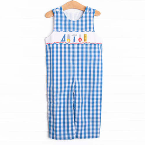 Craftsman Cutie Smocked Long Jon Jon, Blue – Stitchy Fish