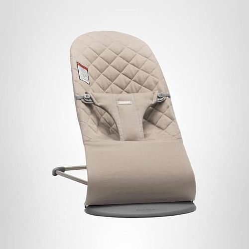 BabyBjörn Bouncer Bliss, Cotton Petal Quilt, Sand Gray
