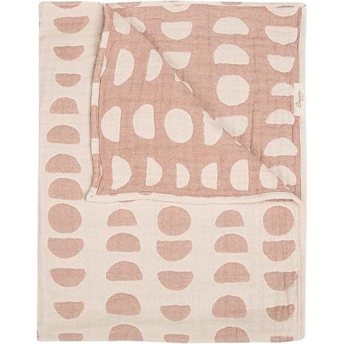 Crane Baby Blanket, Soft Cotton Jacquard Nursery and Stroller Blanket for Boys and Girls, Copper Moon Phase, 30” x 40”