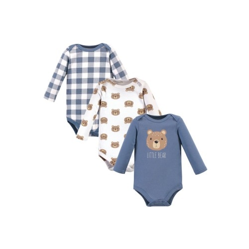 Cotton Long-Sleeve Bodysuit 3Pk