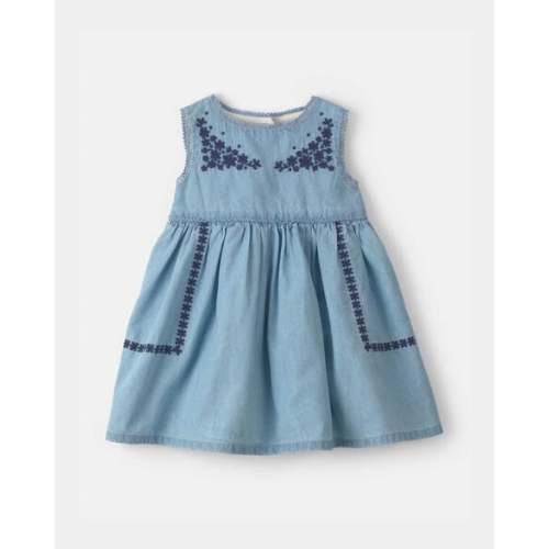 Baby Girl Floral Embroidered Chambray Dress - OshKosh B'gosh | Carter's