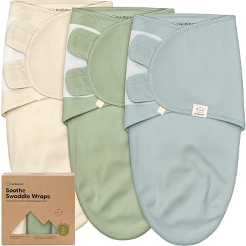 KeaBabies 3-Pack Organic Baby Swaddles for Newborns, Infant, Slate, 0-3M