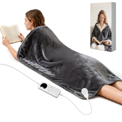 Heating Pad for Back Extra Large 59x27 Full Body Electric Heat Cloak XXL | with Zippers Wearable Heating Blanket, Gift for Women, Men, Elderly Home/Office/Recliner Use, Birthday Christmas Presents